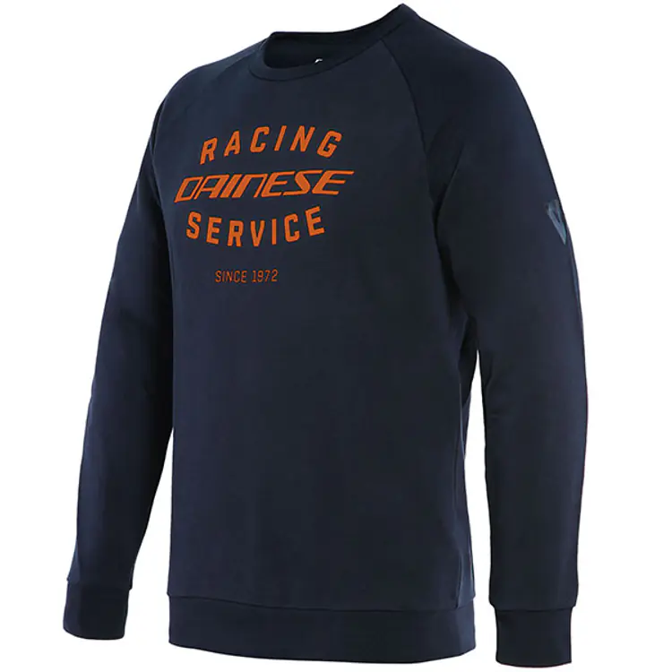 Dainese Motorcycle Sweatshirt - Paddock Black-Iris/Flame-Orange - Image