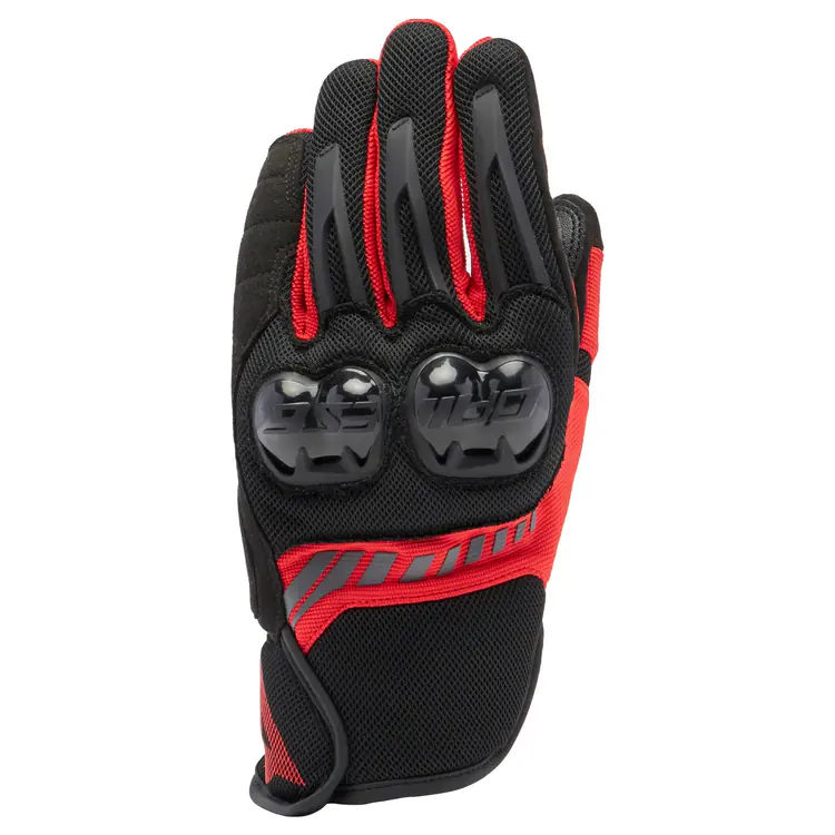 Dainese Textile Summer Motorcycle Gloves - Mig 3 Air Black/Lava-Red - Image
