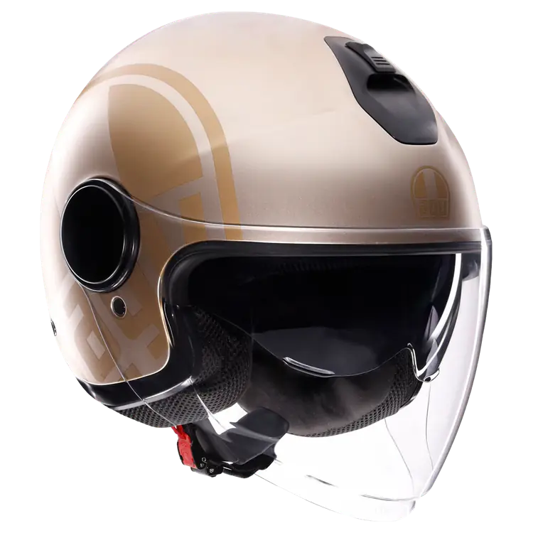 AGV Eteres Open Face Motorcycle Helmet - Sirolo Matt White/Gold - Image