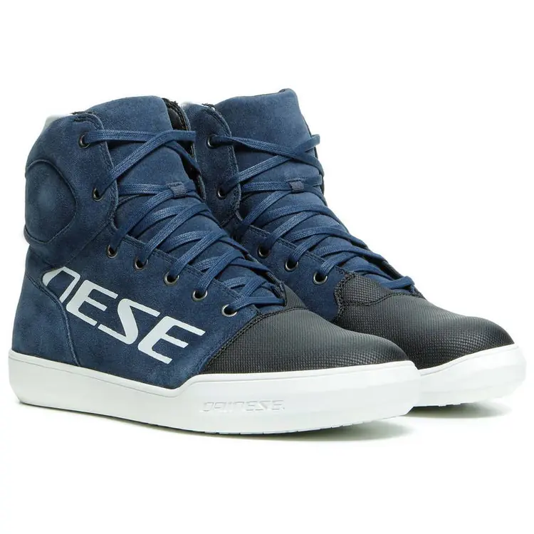 Dainese Waterproof Motorcycle Shoes - York D-WP Black-Iris/White - Image