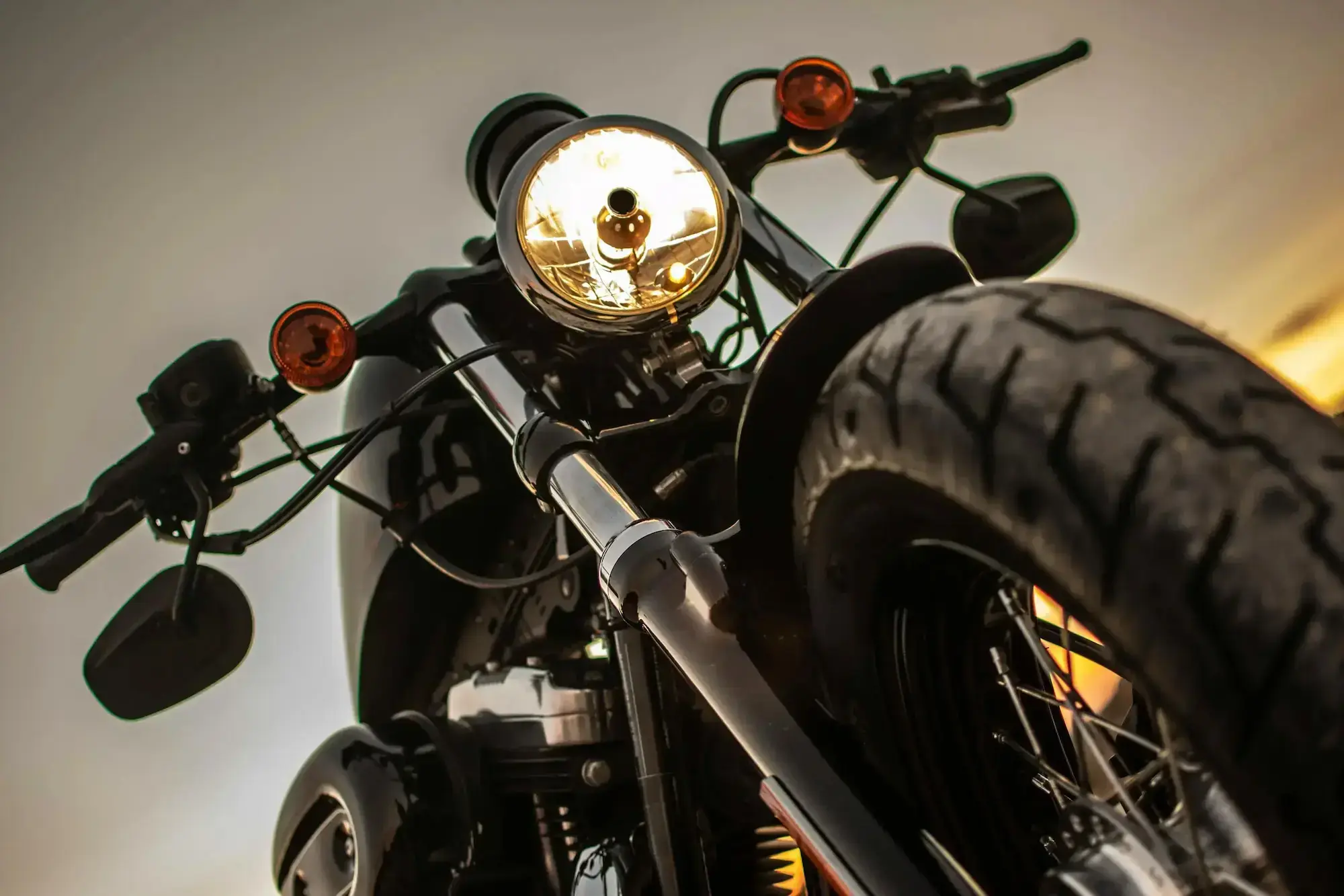 Harley-Davidson motorcycle in an angled view